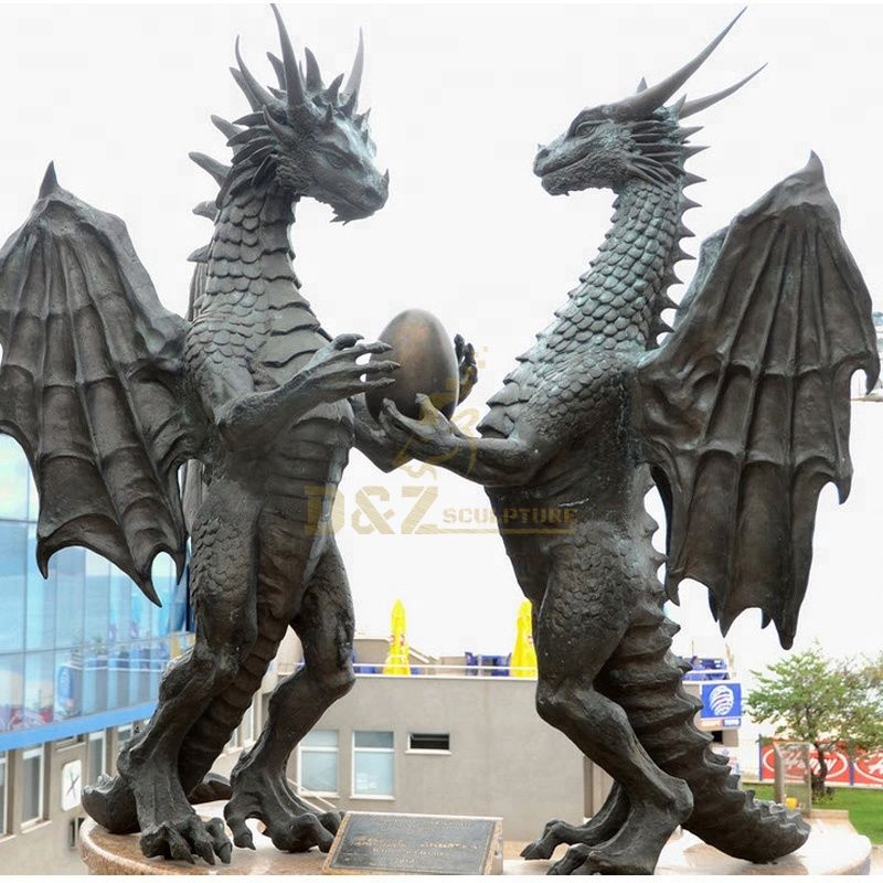 Modern Garden Cast Bronze Dragon Sculpture
