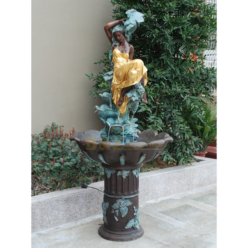 Outdoor bronze large fountain sculpture with figure statues