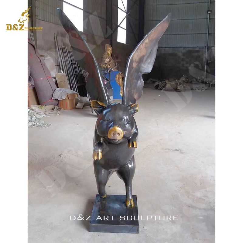 Flying Pig Art Bronze Sculpture