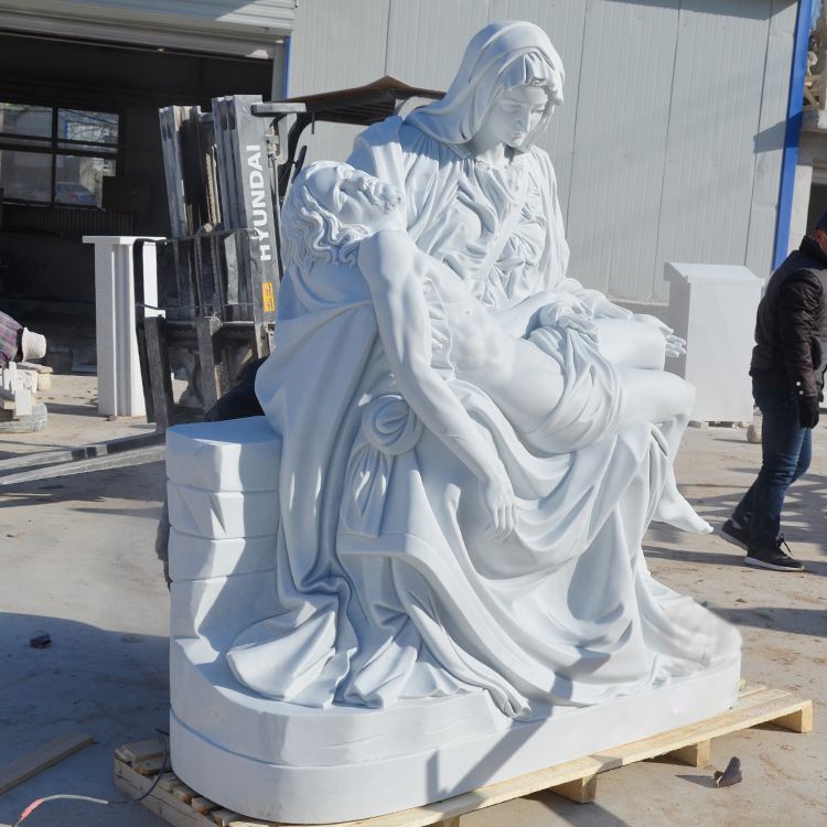 white marble Pieta sculpture