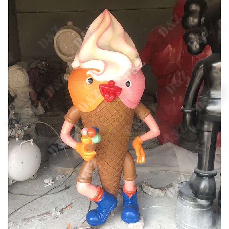 Outdoor Ice Cream Sculpture Cartoon Character Statue