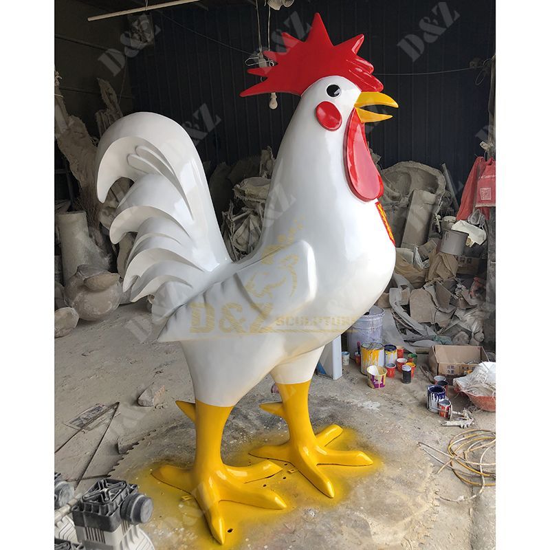 Outdoor Large Size Resin Rooster Statue For Garden Decoration