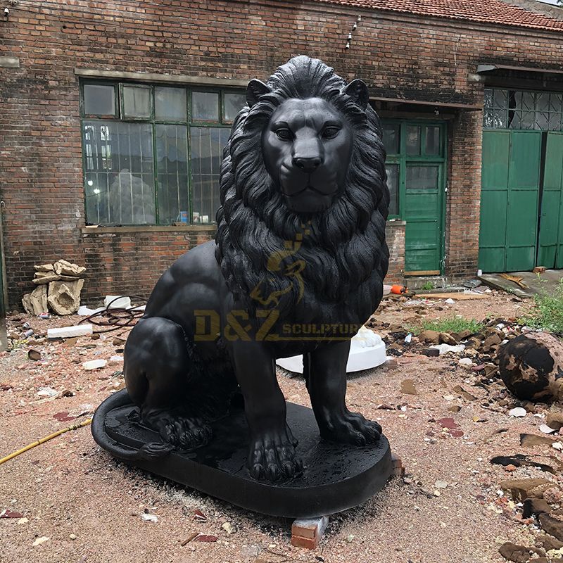 big black lion statue
