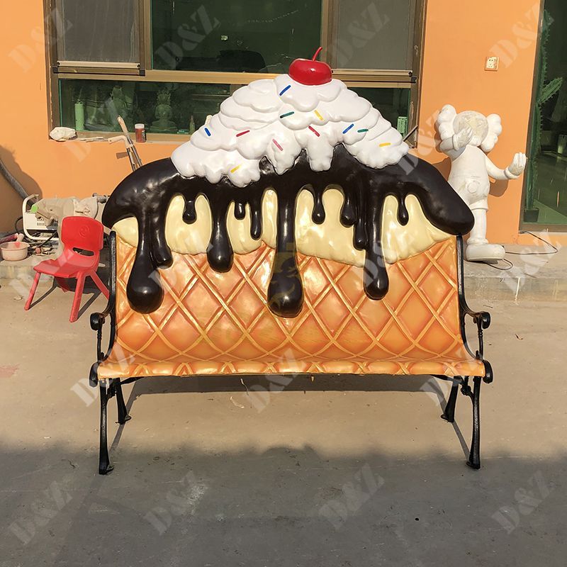 Customized Exquisite Glass Steel Ice Cream Chair sculpture For Sale