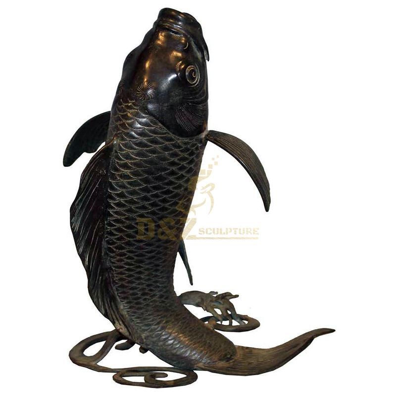 Handmade outdoor garden bronze koi fish water fountain statue for sale