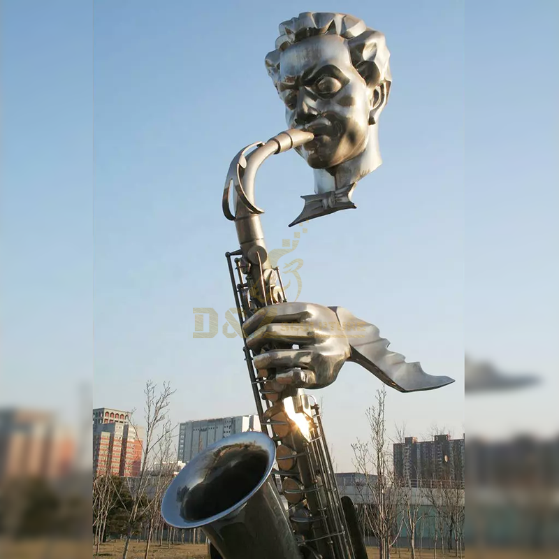 Western Decorative Bronze Casting Musician Bust Saxophone Statue