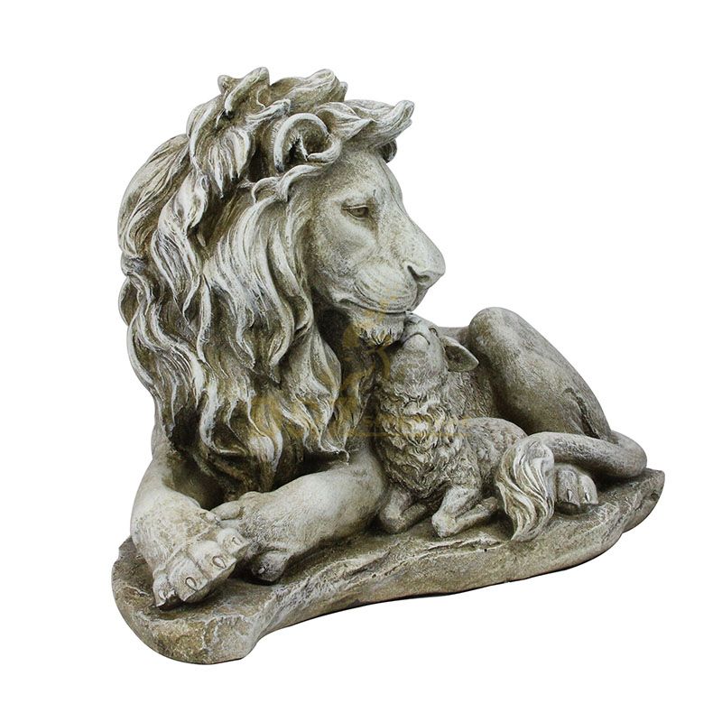lion and lamb garden statue