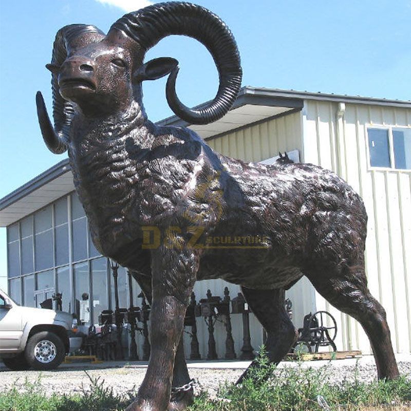Outdoor bronze ram statue for sale