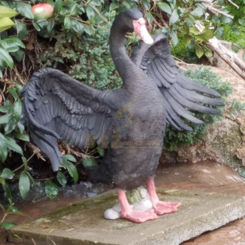 bronze swan statue