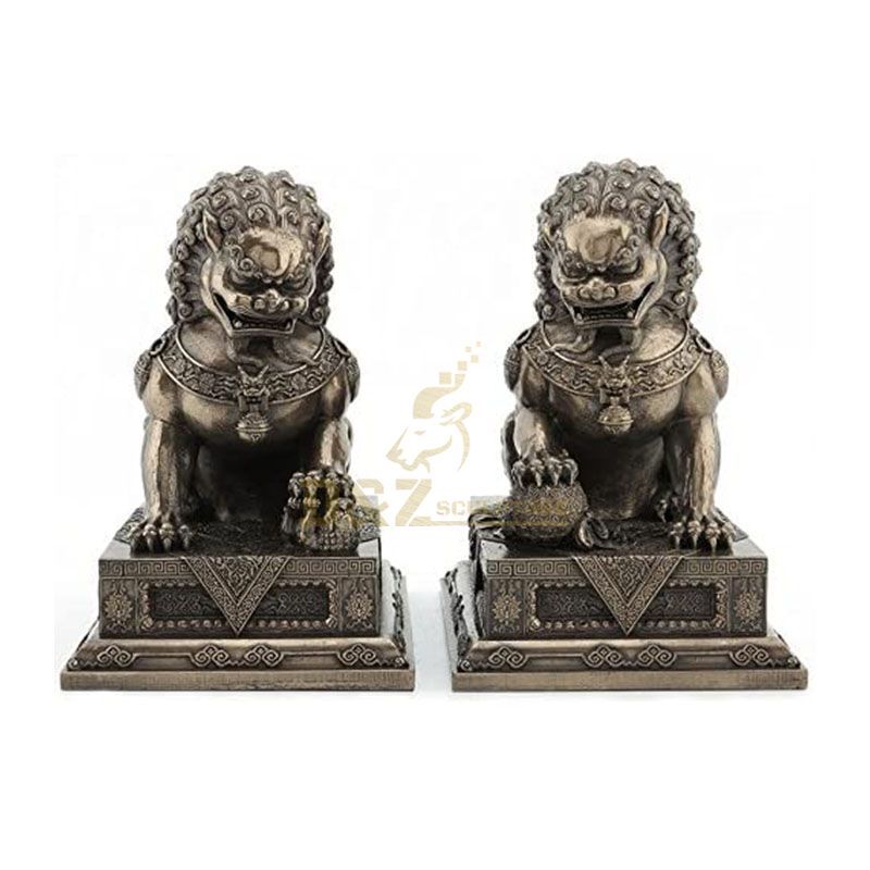 Bronze Chinese guardian lion statue for sale