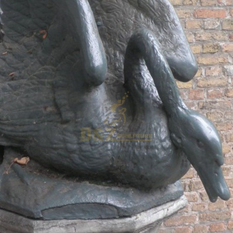 bronze swan statue