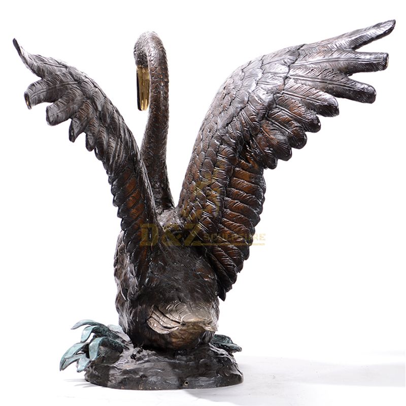 bronze swan sculpture