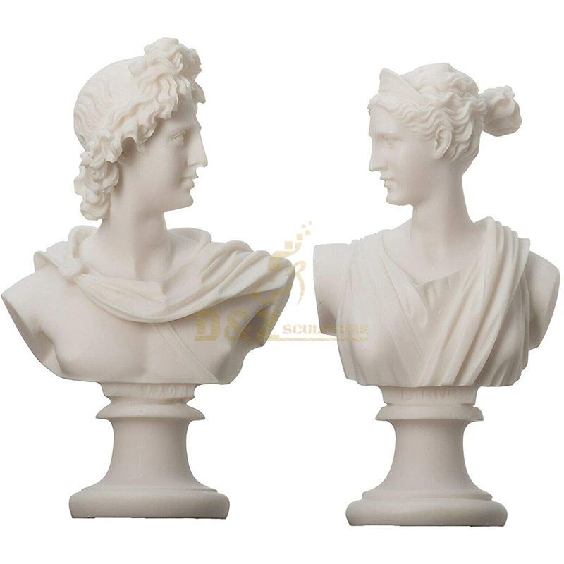 Marble Bust Ancient Greek Statues Of Gods Artemis Diana and Apollo