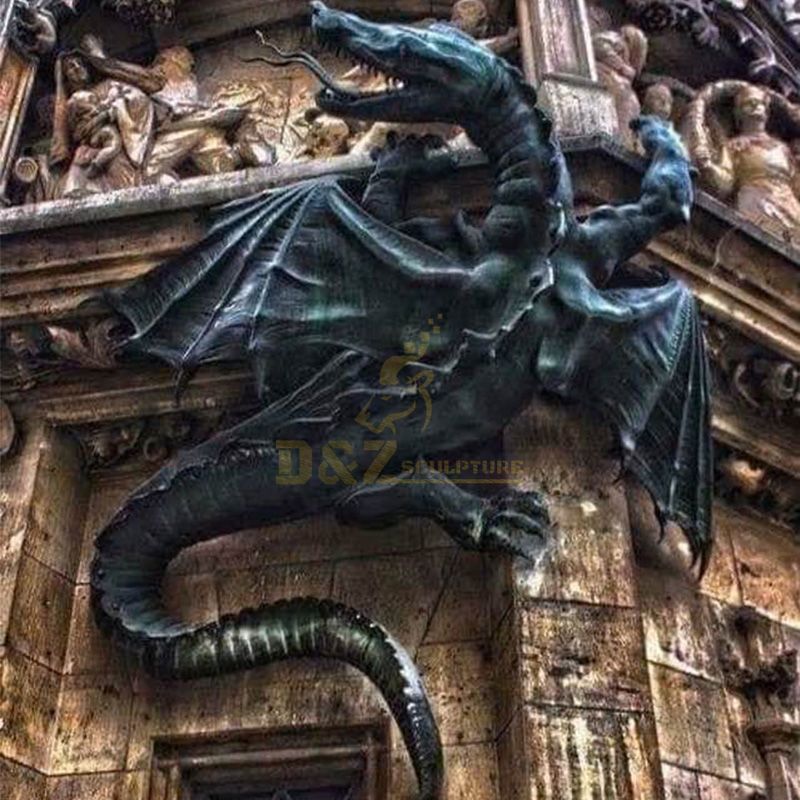 Munich giant dragon statue on the city hall