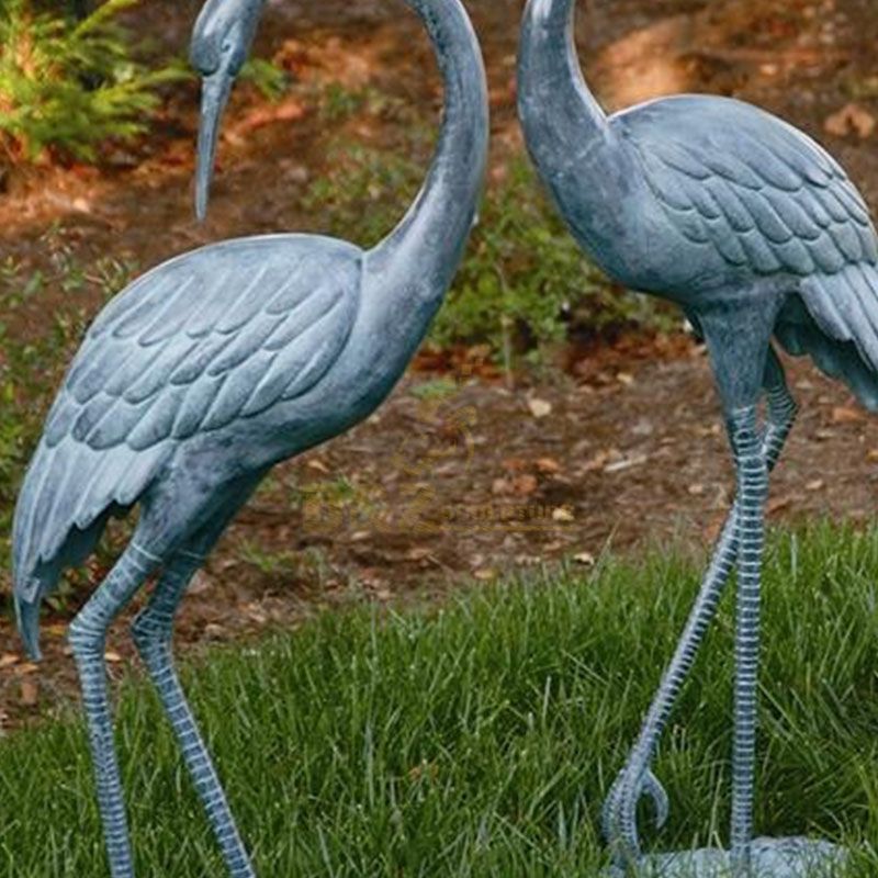 Metal Sandhill Crane Garden Statues For