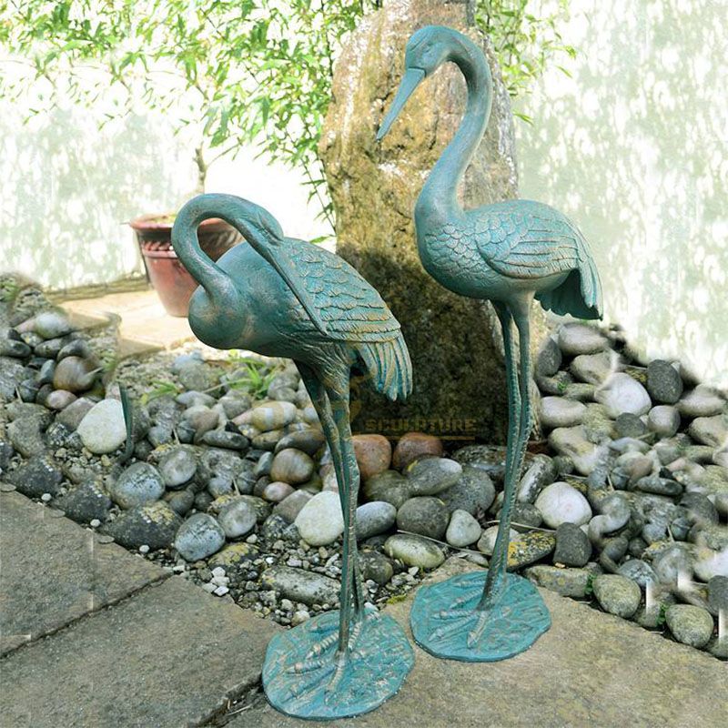 crane statue for garden