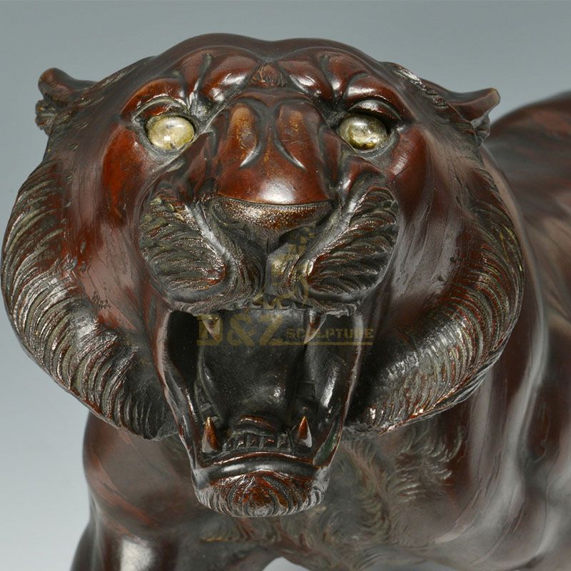 antique bronze tiger statue