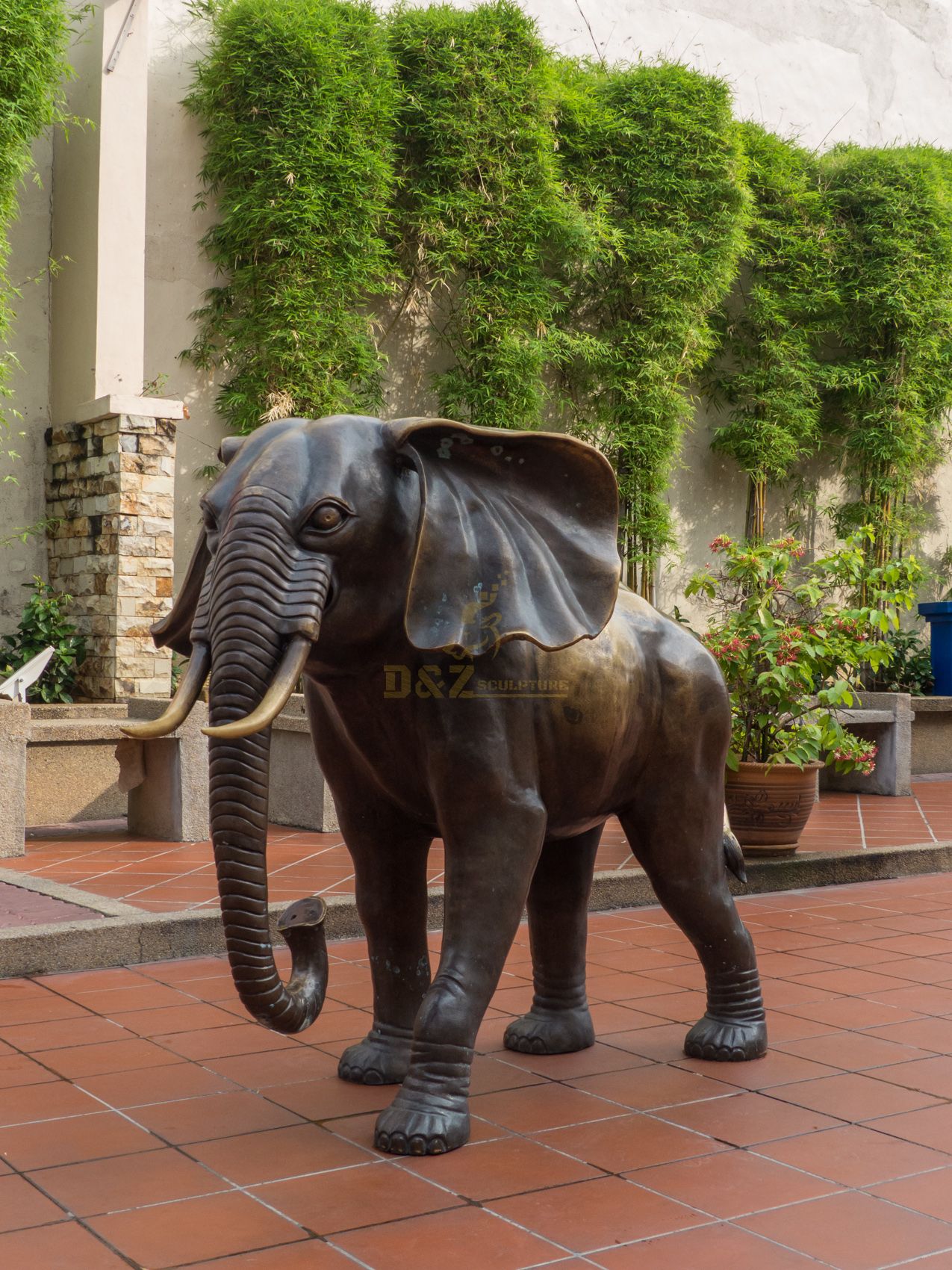 Outdoor Decorative Garden Bronze Elephant Statue