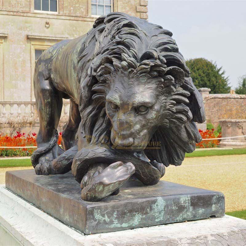 brass lion statues