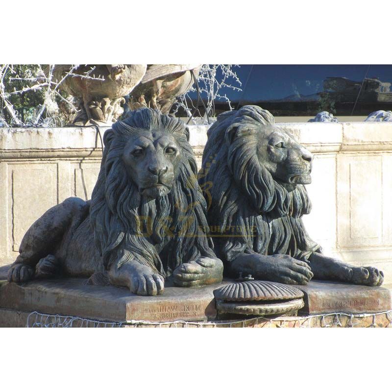 outdoor lion statue