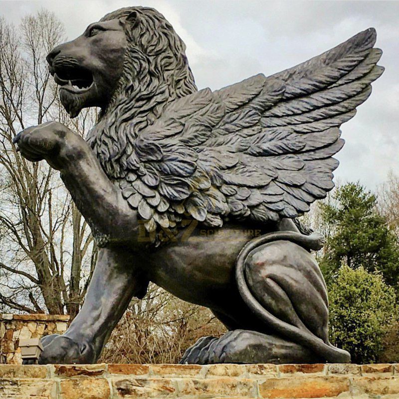 brass lion statues