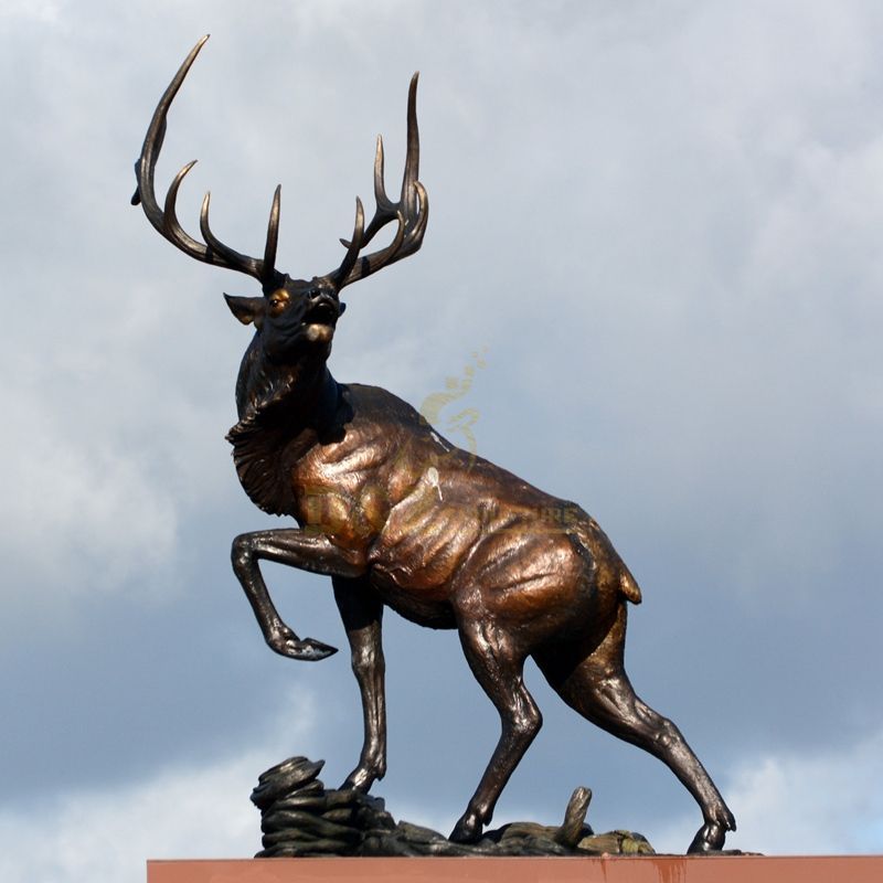 Hot sale exquisite animal decoration metal bronze stag elk sculpture
