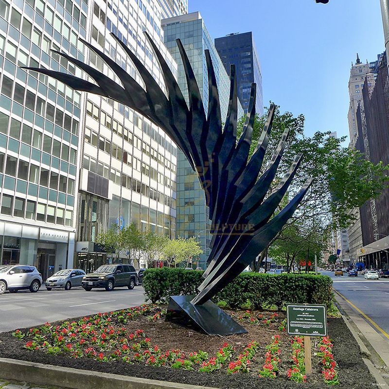 Urban center abstract art stainless steel sculpture