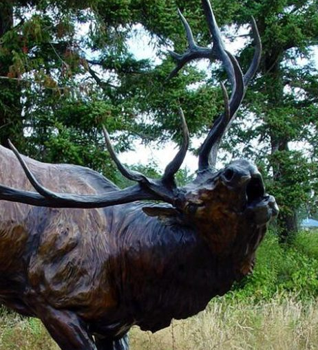 outdoor elk statue