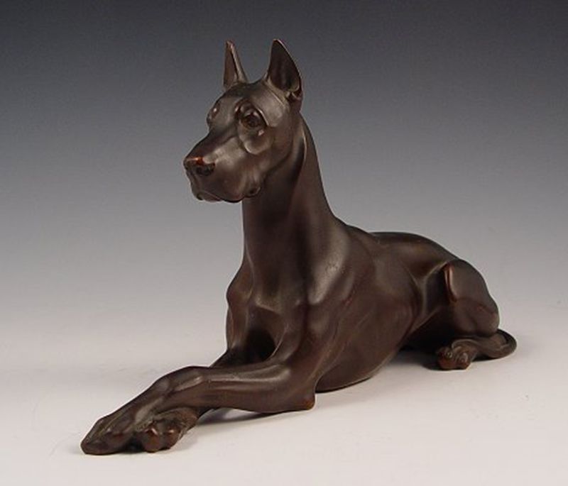 Interior Decoration Metal Casting Brass Great Dane Dog Statue