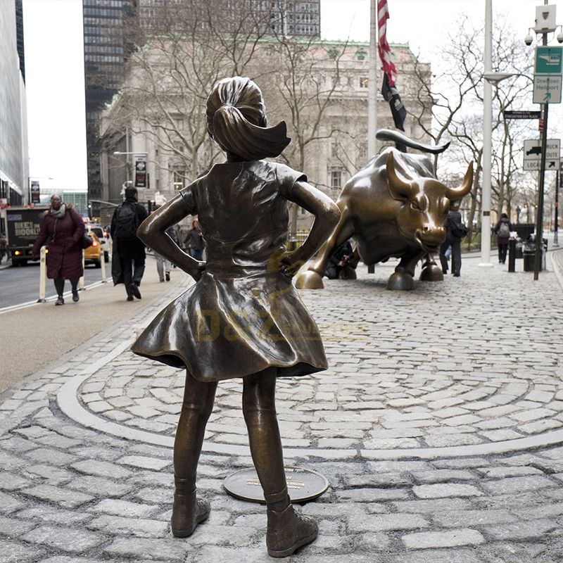 wall street bull girl statue