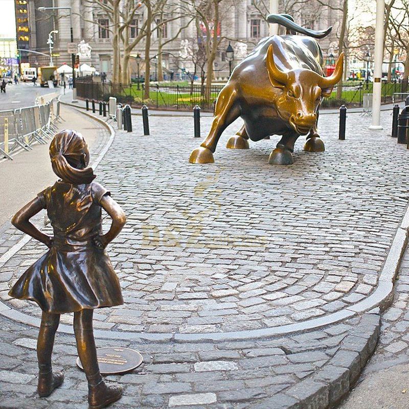 wall street girl statue