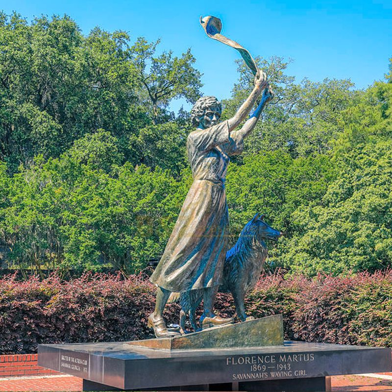 waving girl sculpture