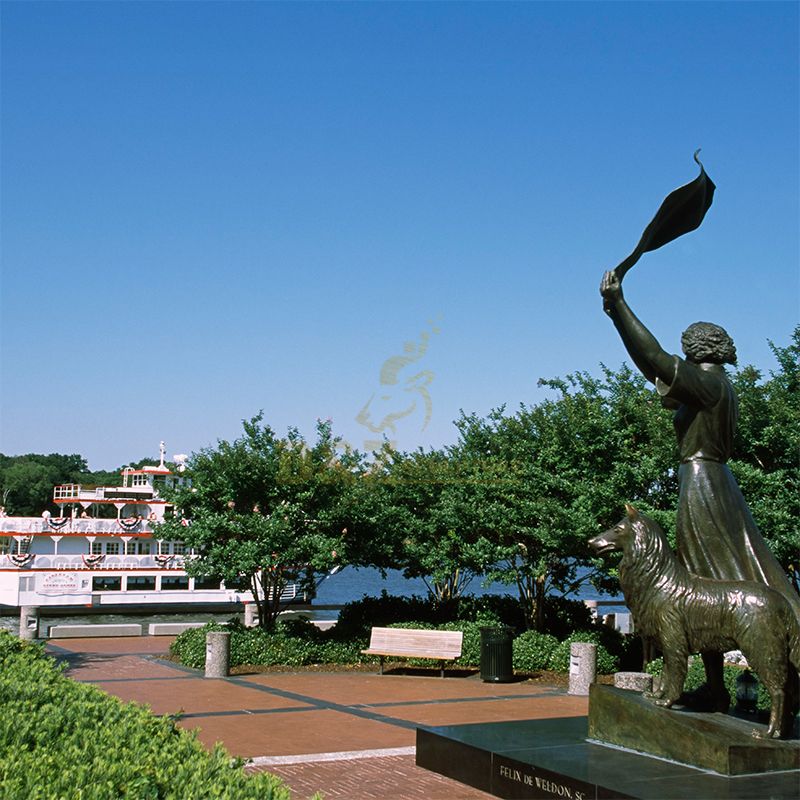 bronze waving girl statue