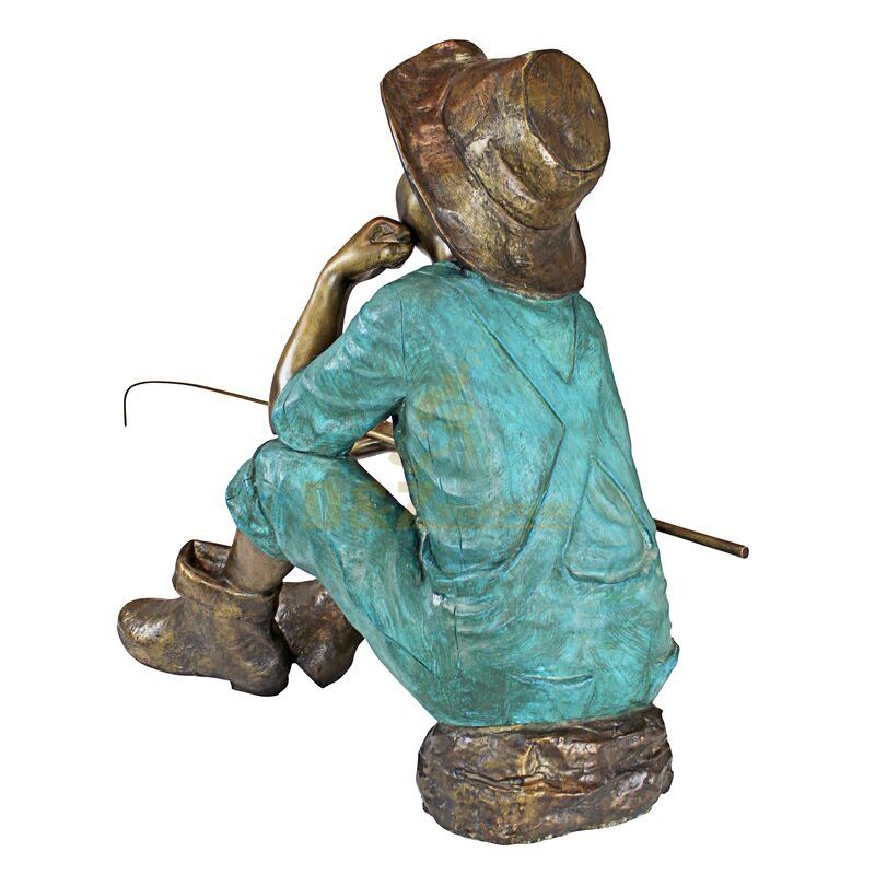 balck  boy fishing statue