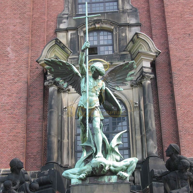 Bronze st michael the archangel outdoor statue