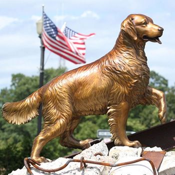 outdoor golden retriever statues