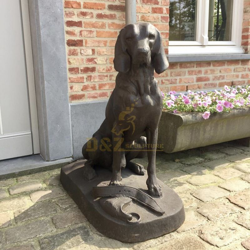 bronze golden retriever statue