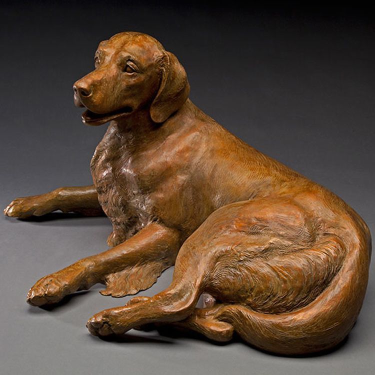 Lifesize brass golden retriever garden statues on sale Factory China