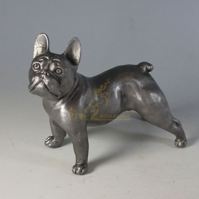 bronze french bulldog statue