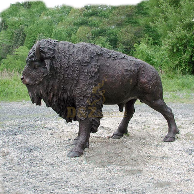 Custom large animal bronze bison statue