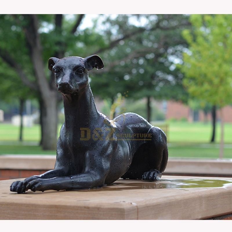 Exquisite garden decoration black bronze greyhound statue for sale