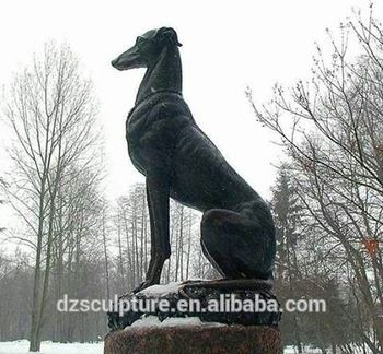 brass greyhound statue