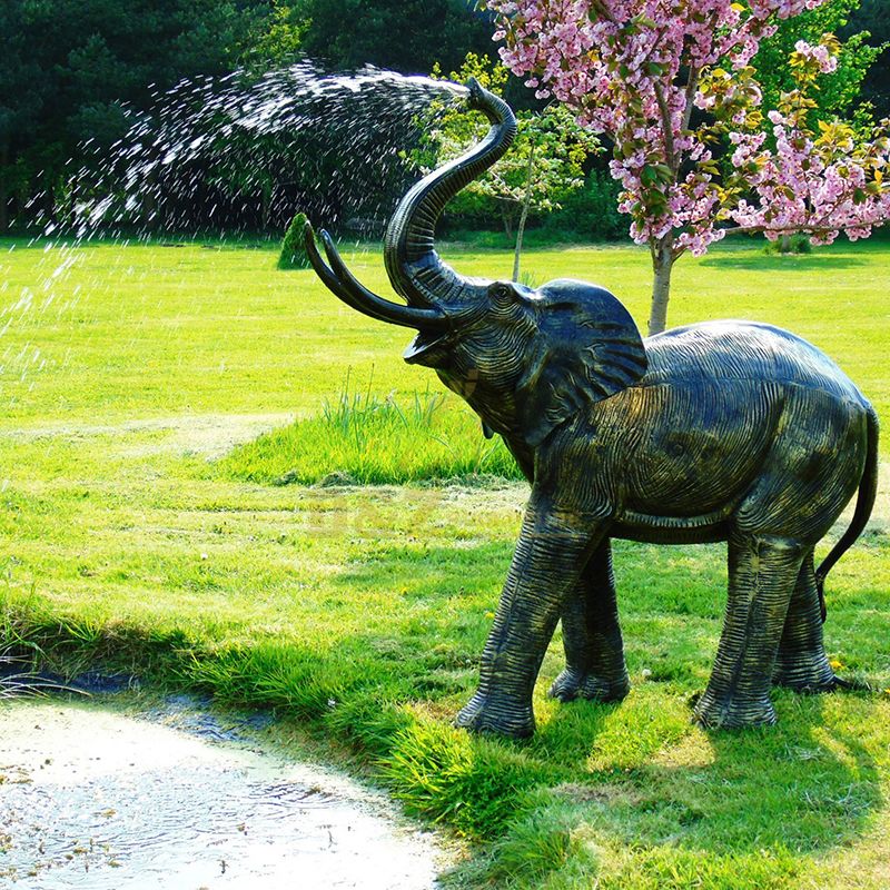 Outdoor swimming pool decoration large bronze elephant fountain