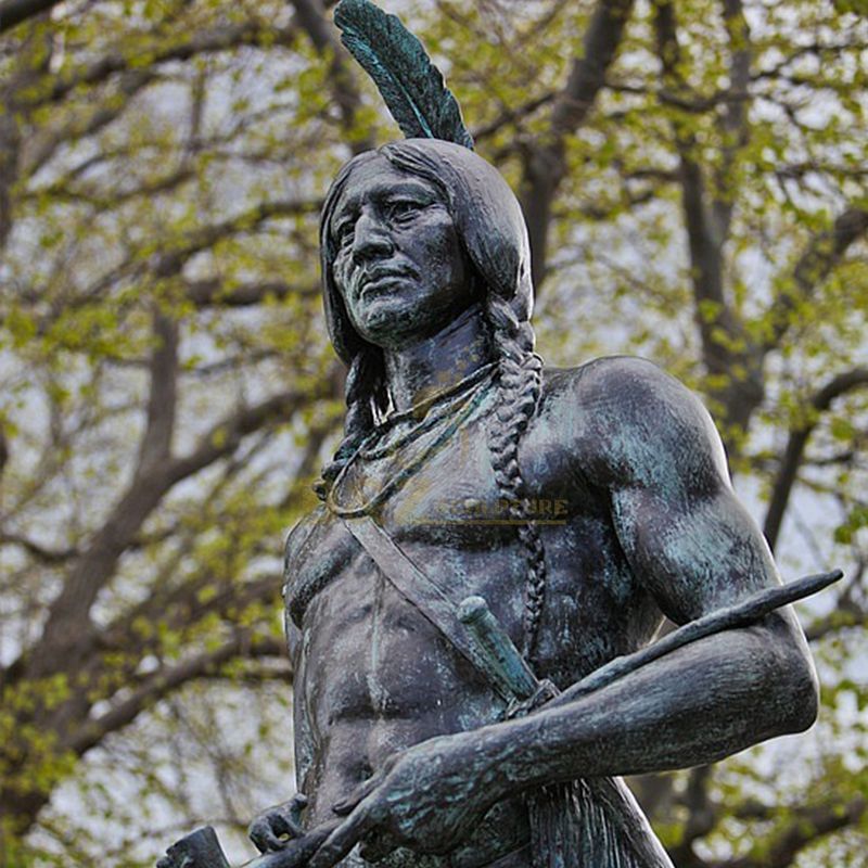 Life size native american statues Massasoit in america