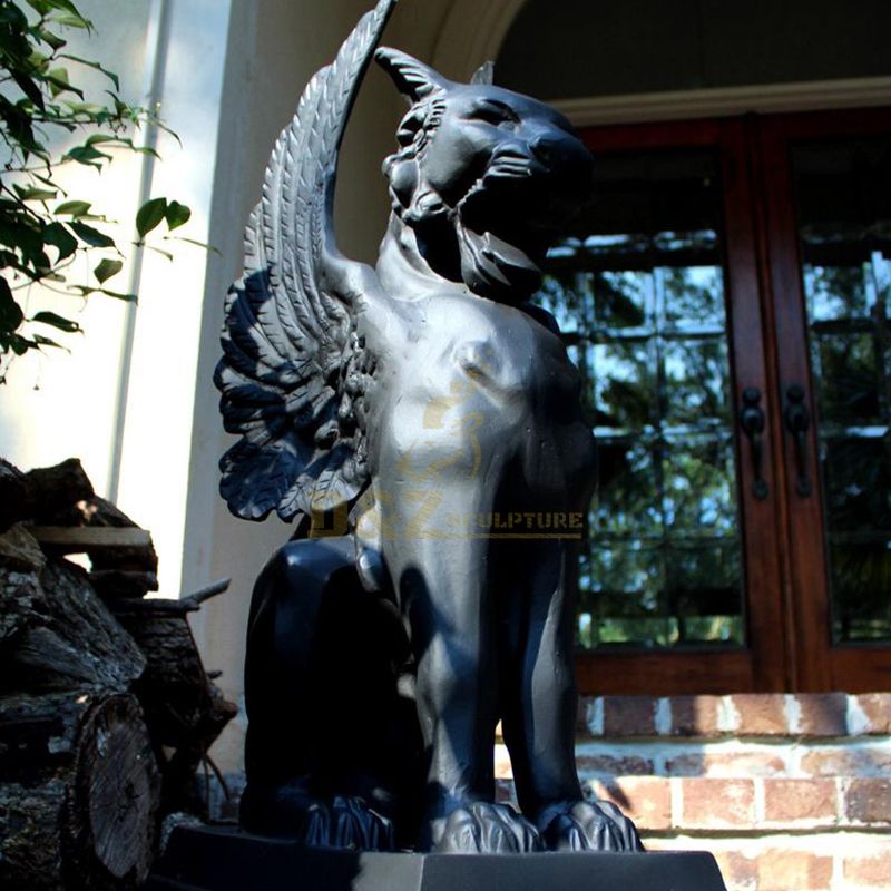 Outdoor cat face griffin gargoyle garden statues for sale