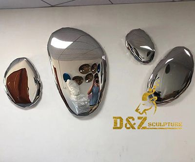 Do you like this metal wall art deco stainless steel mirror polished rock sculpture?