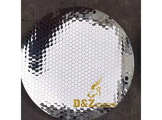 Modern wall decoration artwork stainless steel polygonal disc sculpture
