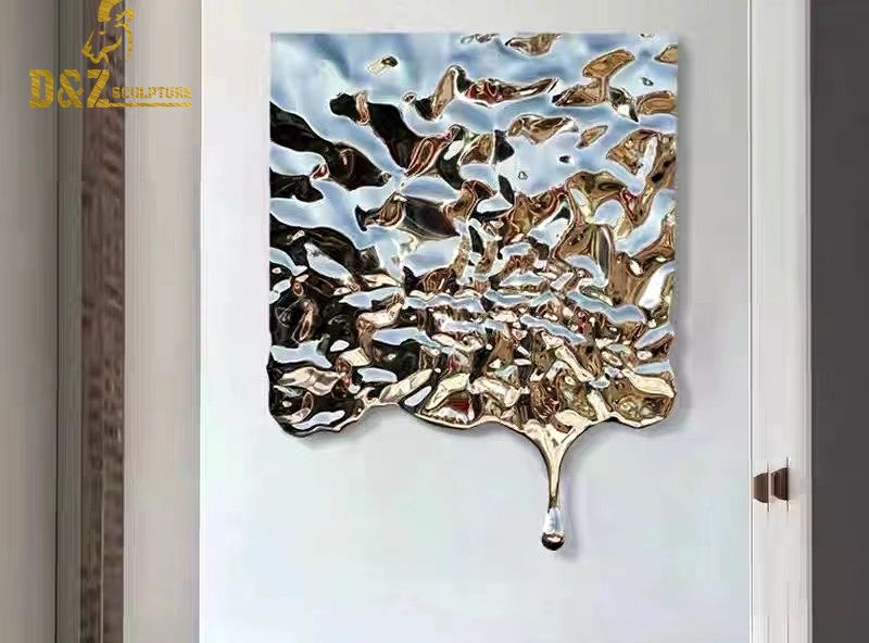 Modern stainless steel water ripple wall art decoration