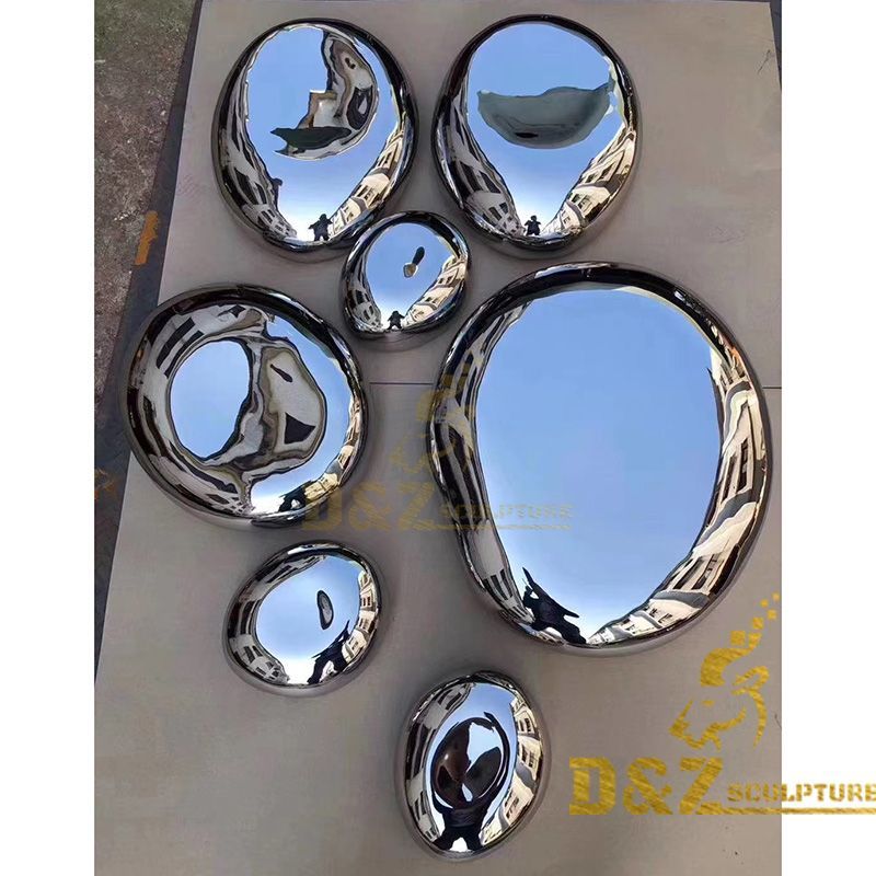 Hot sale metal wall decorative art polished mirror rock sculpture