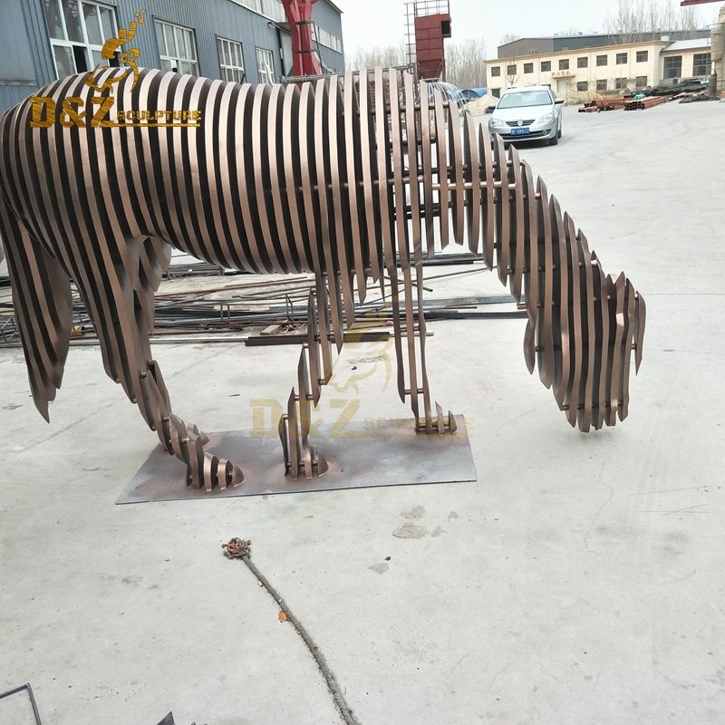 New design high quality stainless steel hollow metal horse sculpture for sale